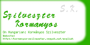 szilveszter kormanyos business card